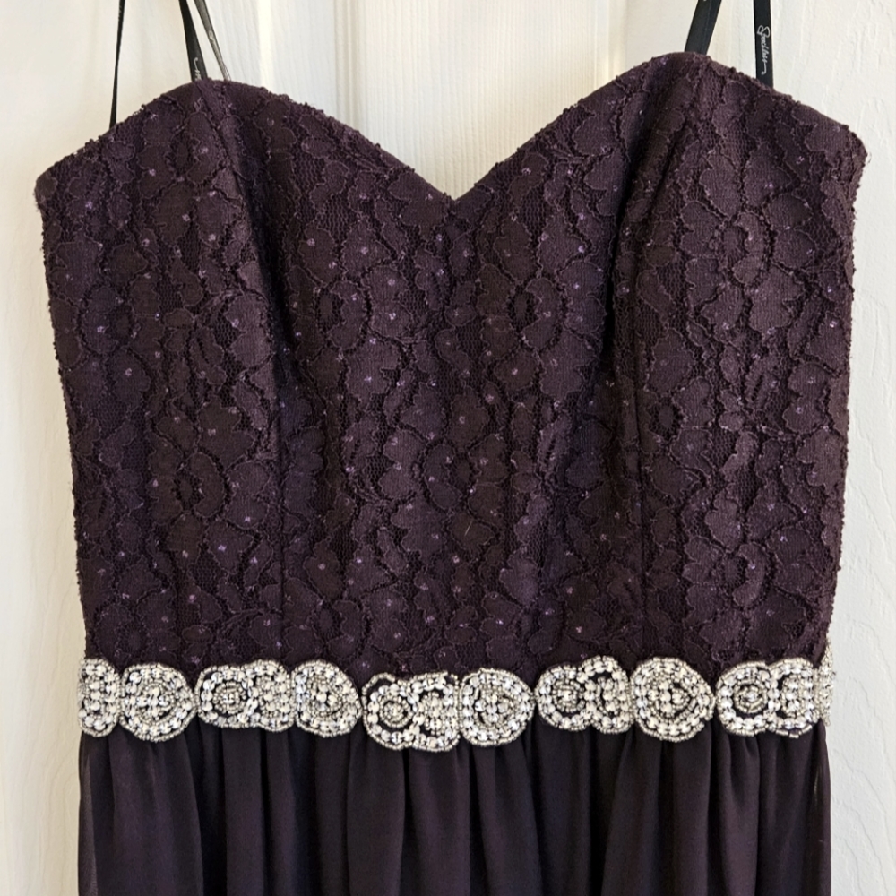 Speechless strapless prom dress size 12 dark purple from David's Bridal